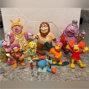 All 9 Fraggle Rock 1983 Jim Henson Cartoon Vintage PVC Rare Toy Figures